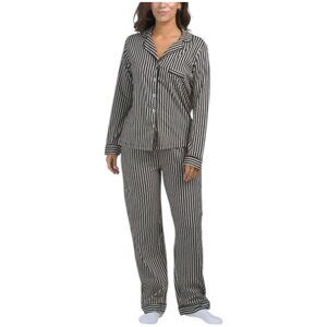 POPPY & CLAY Cotton Stripe Be Natural Long Sleeve Pajama Set